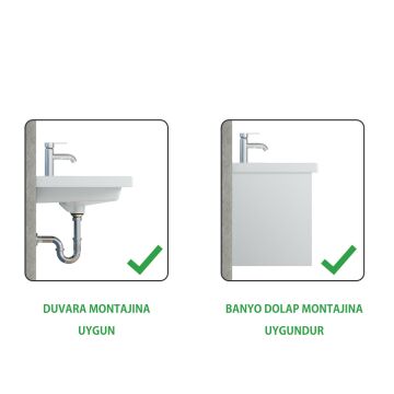 Turkuaz Frame Lavabo 65x45 cm. Beyaz