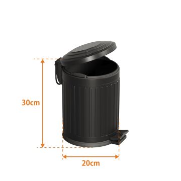 Aqua Bagno Midas  Çöp Kovası -Pedallı 5 lt. , Mat Siyah