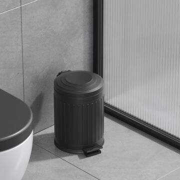 Aqua Bagno Midas  Çöp Kovası -Pedallı 5 lt. , Mat Siyah