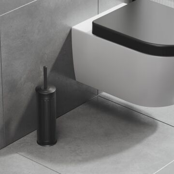Aqua Bagno Midas Klozet ve Tuvalet Fırçası ,Mat Siyah