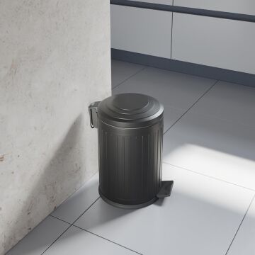 Aqua Bagno Midas  Çöp Kovası -Pedallı 12 lt. , Mat Siyah