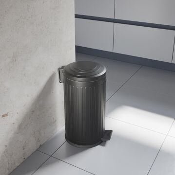 Aqua Bagno Midas  Çöp Kovası -Pedallı 16 lt. , Mat Siyah