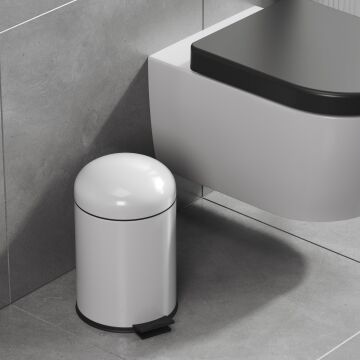 Aqua Bagno Smile  Çöp Kovası -Pedallı 5 lt. , Beyaz