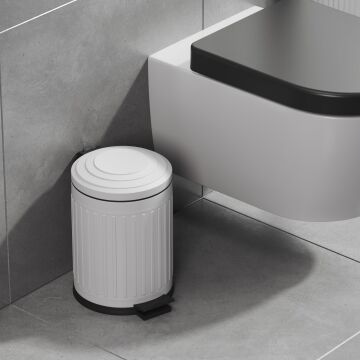 Aqua Bagno Midas  Çöp Kovası -Pedallı 5 lt. , Beyaz