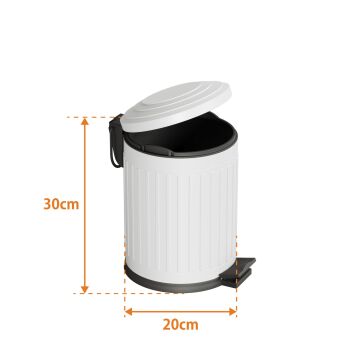 Aqua Bagno Midas  Çöp Kovası -Pedallı 5 lt. , Beyaz