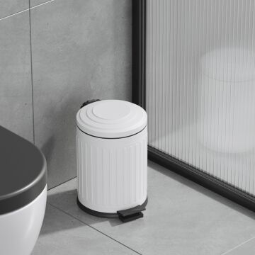 Aqua Bagno Midas  Çöp Kovası -Pedallı 5 lt. , Beyaz