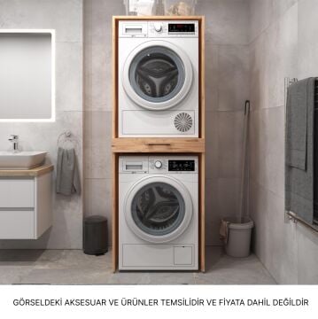 Aqua Bagno Voca Smartbox Çamaşır ve Kurutma Makinesi Dolabı -Çekmeceli,Atlantik  Çam -2 Parça Set