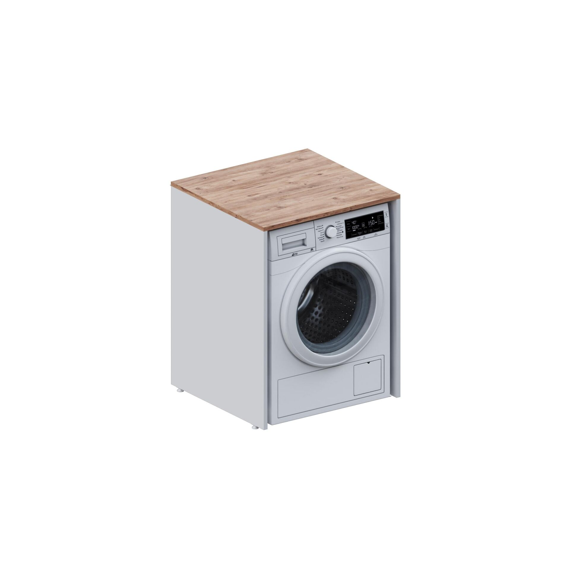 Aqua Bagno Voca Smartbox Çamaşır  Dolabı ,Atlantik Çam - Beyaz