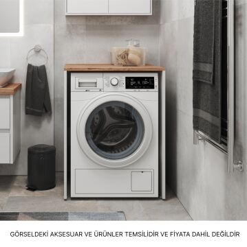 Aqua Bagno Voca Smartbox Çamaşır  Dolabı ,Atlantik Çam - Beyaz