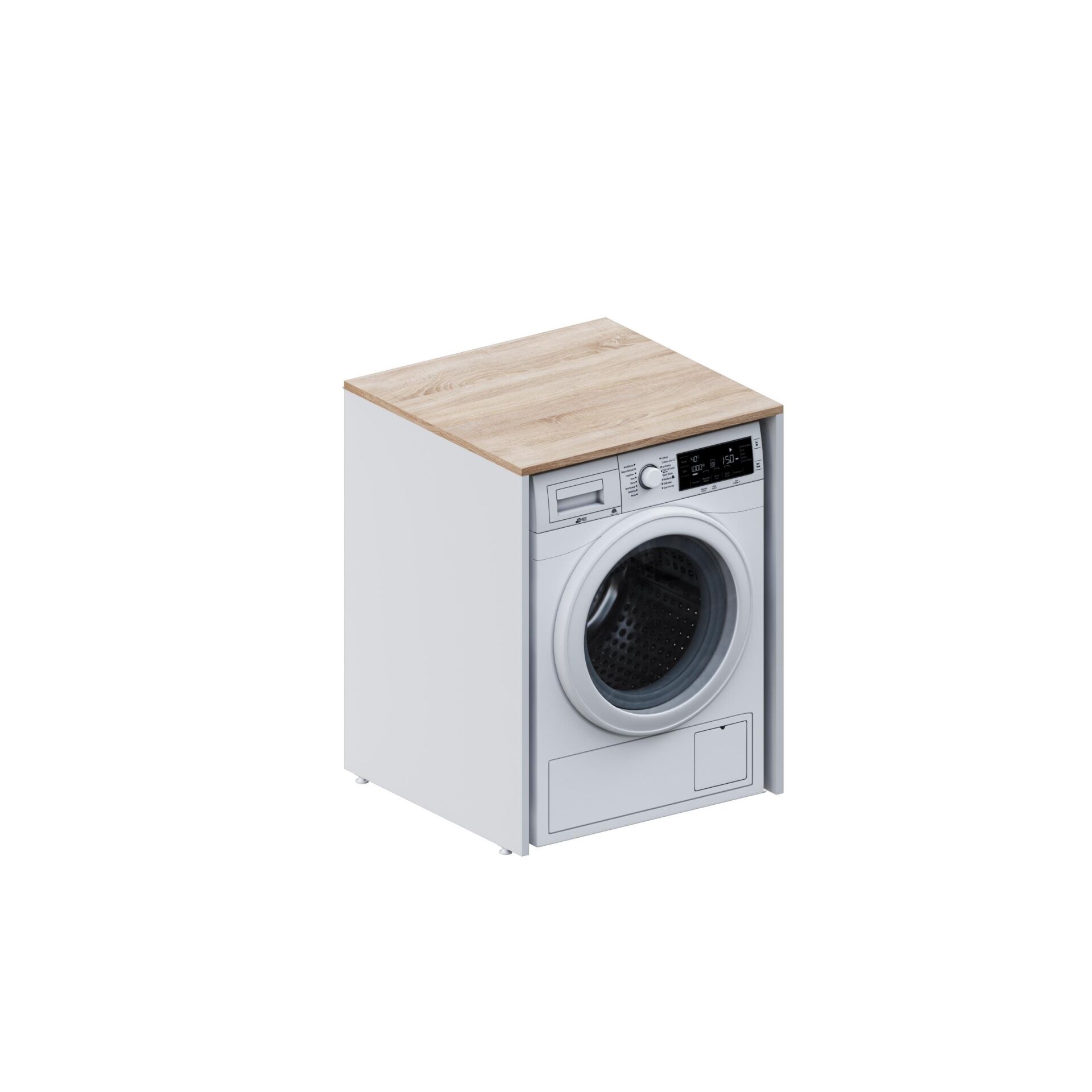 Aqua Bagno Voca Smartbox Çamaşır Makinesi Alt Dolap - Somono Meşe - Beyaz