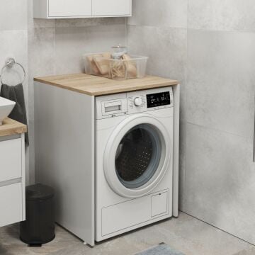 Aqua Bagno Voca Smartbox Çamaşır Makinesi Alt Dolap - Somono Meşe - Beyaz