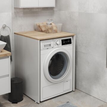 Aqua Bagno Voca Smartbox Çamaşır Makinesi Alt Dolap - Somono Meşe - Beyaz