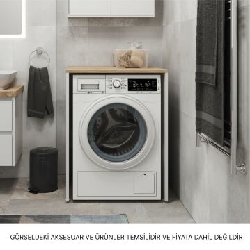 Aqua Bagno Voca Smartbox Çamaşır Makinesi Alt Dolap - Somono Meşe - Beyaz