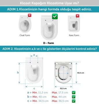 Aqua Bagno Moon Yavaş Kapanan Klozet Kapağı - Duroplast