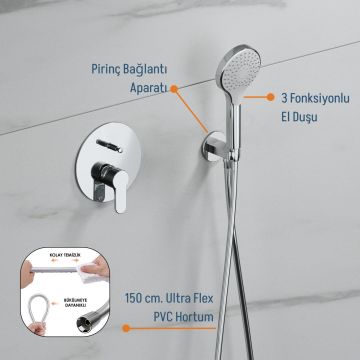 Adell Lento Optimal Ankastre Set -Krom - 2 Yollu Çıkış