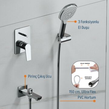 Adell Azure  Optimal Ankastre set -Krom - 2 Yollu Çıkış