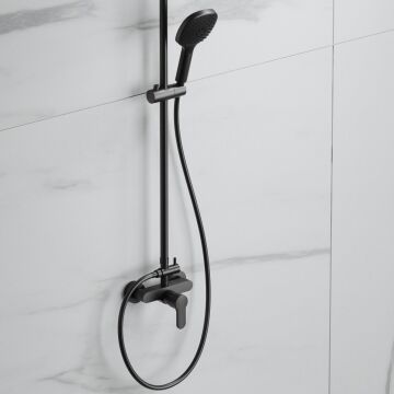 Adell Lento  Rain Duş Sistemi Mat Siyah - Duş Bataryası dahil
