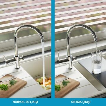 Adell Ronda Mutfak Bataryası - Arıtma Çıkışlı- Krom 3/8