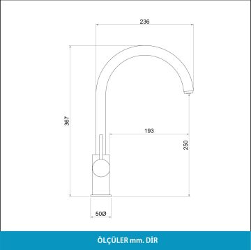 Adell Ronda Mutfak Bataryası - Arıtma Çıkışlı- Krom 3/8